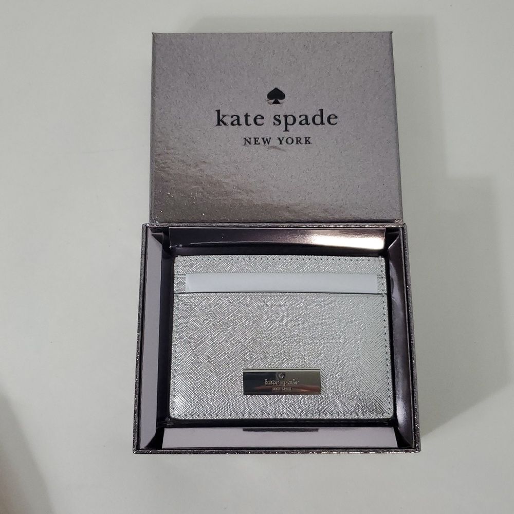 Kate Spade Kenzie Cardholder Lunar Light Silver NIB